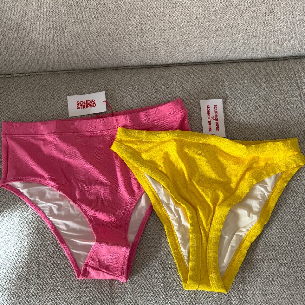 Solid & Striped Bikini Bottoms